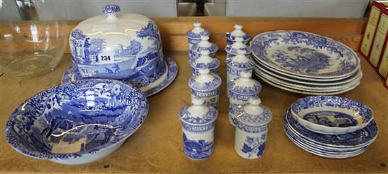 Collection of Spode blue and white pottery